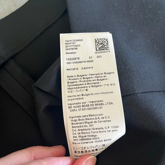 Boss Denalyn Boat Neck Sheath Dress in Size 8 Black 3/4 Sleeves Wool Blend - Picture 8 of 12